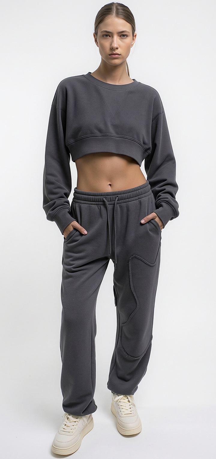 Crop sweatshirt - Dark gray