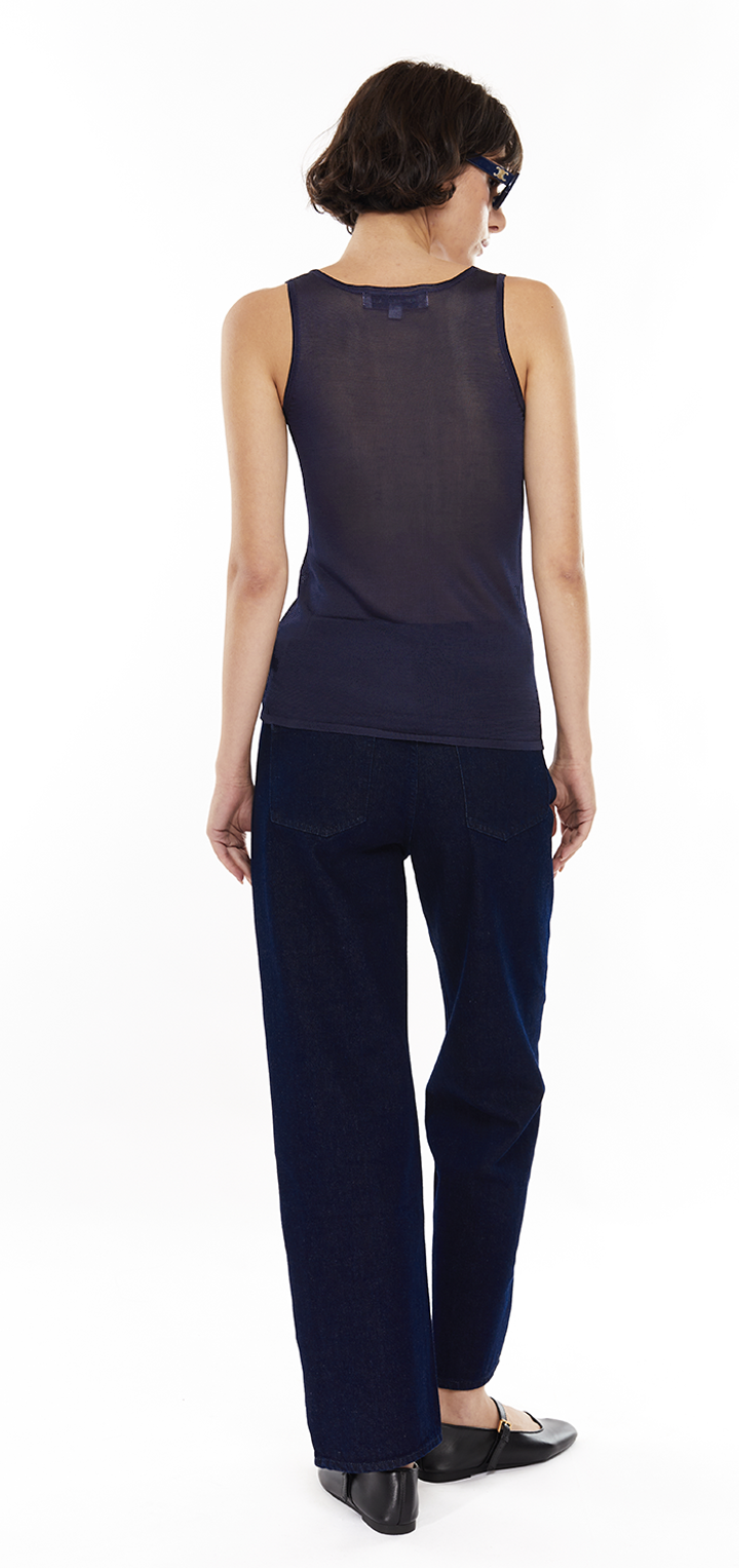 Moa High waist straight leg denim- Dark Denim