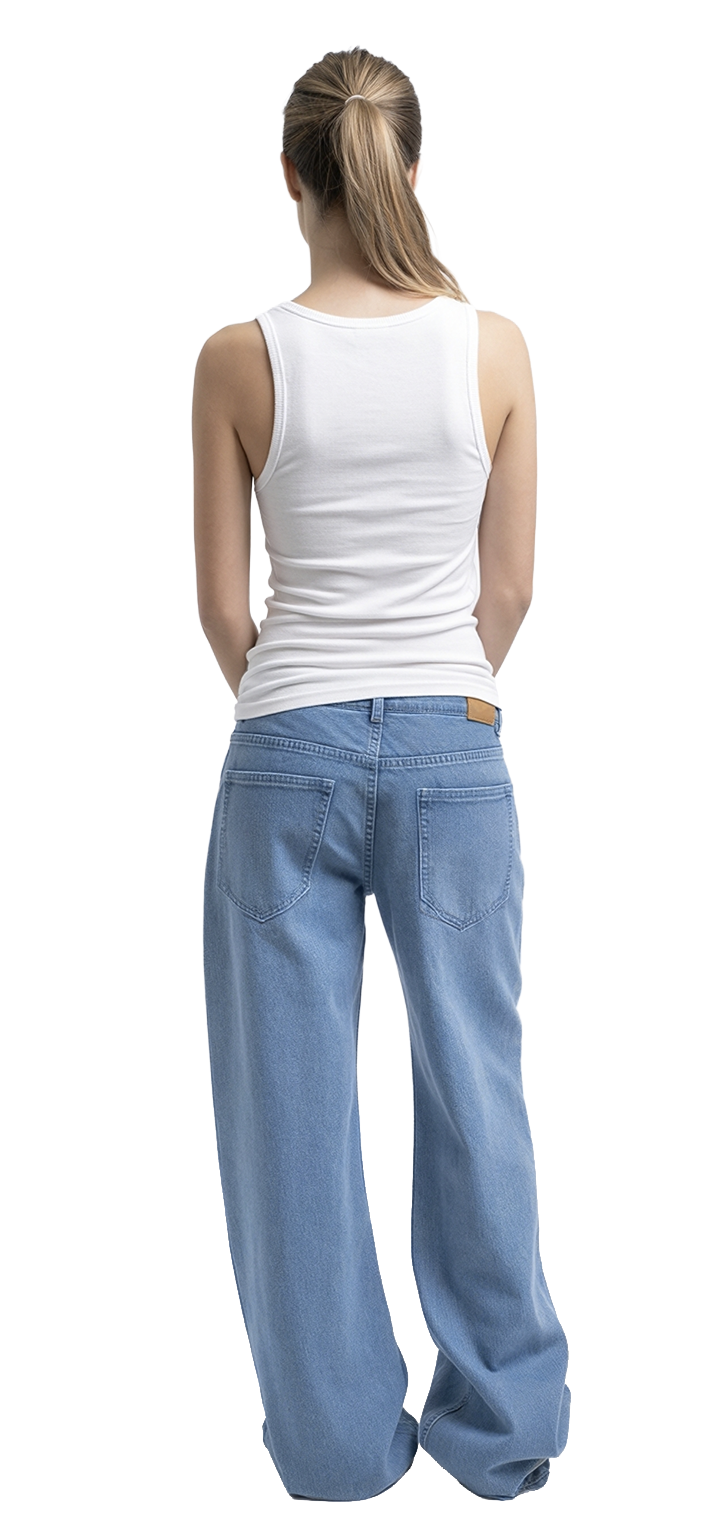 Light ribbed viscose tank top - white