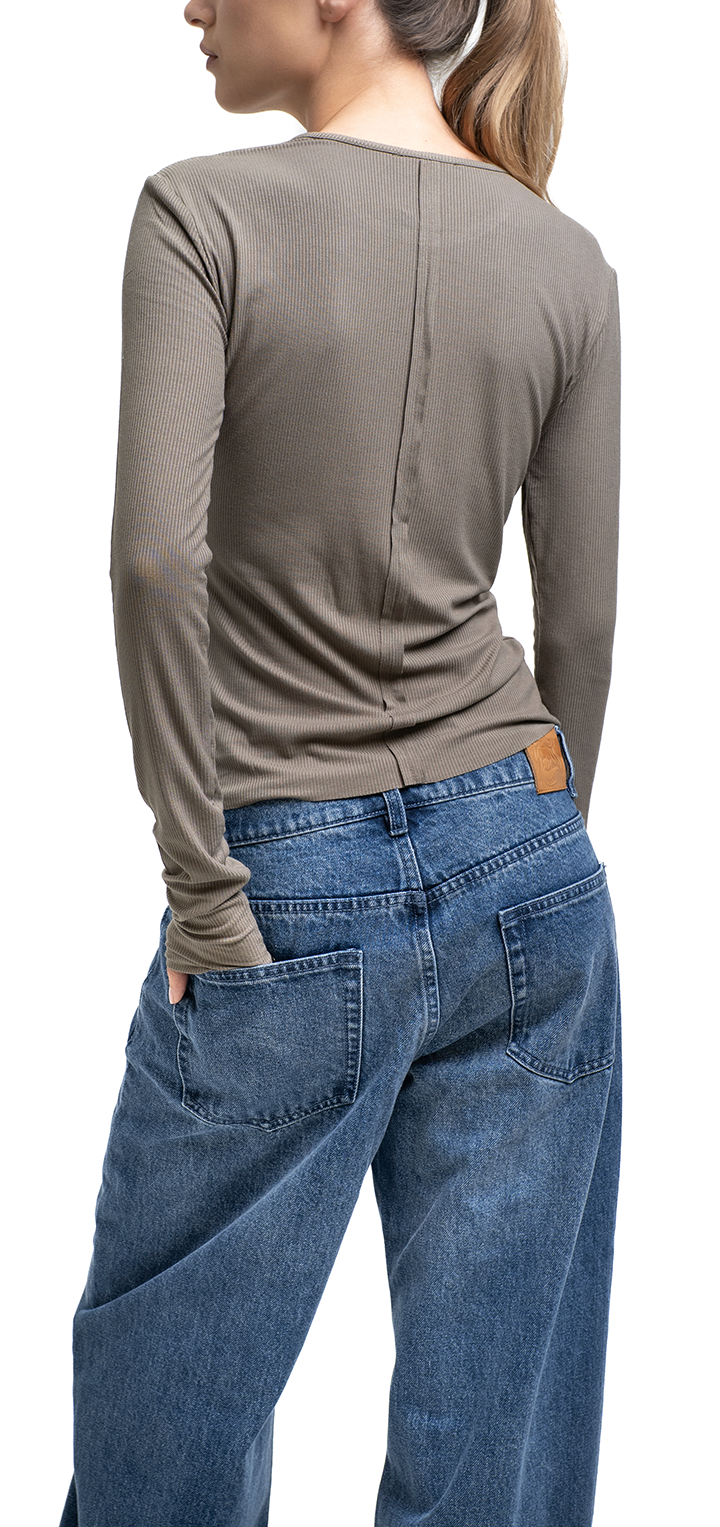 Moa mid waist wide leg denim - Dark denim