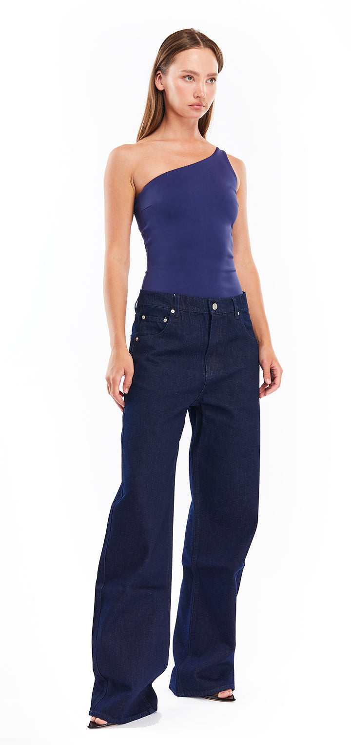 Lauren one shoulder top- Navy