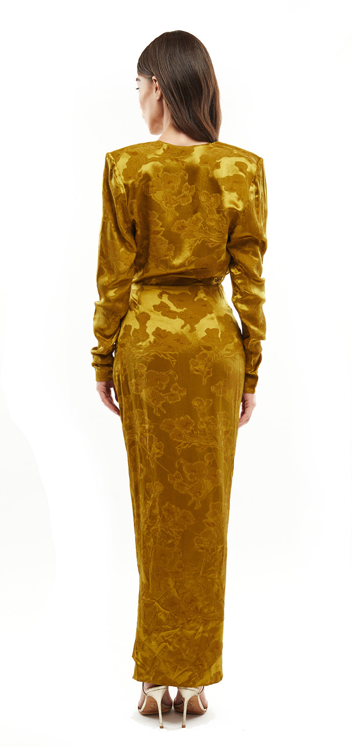 Afrodita Dress - Gold Jacquard