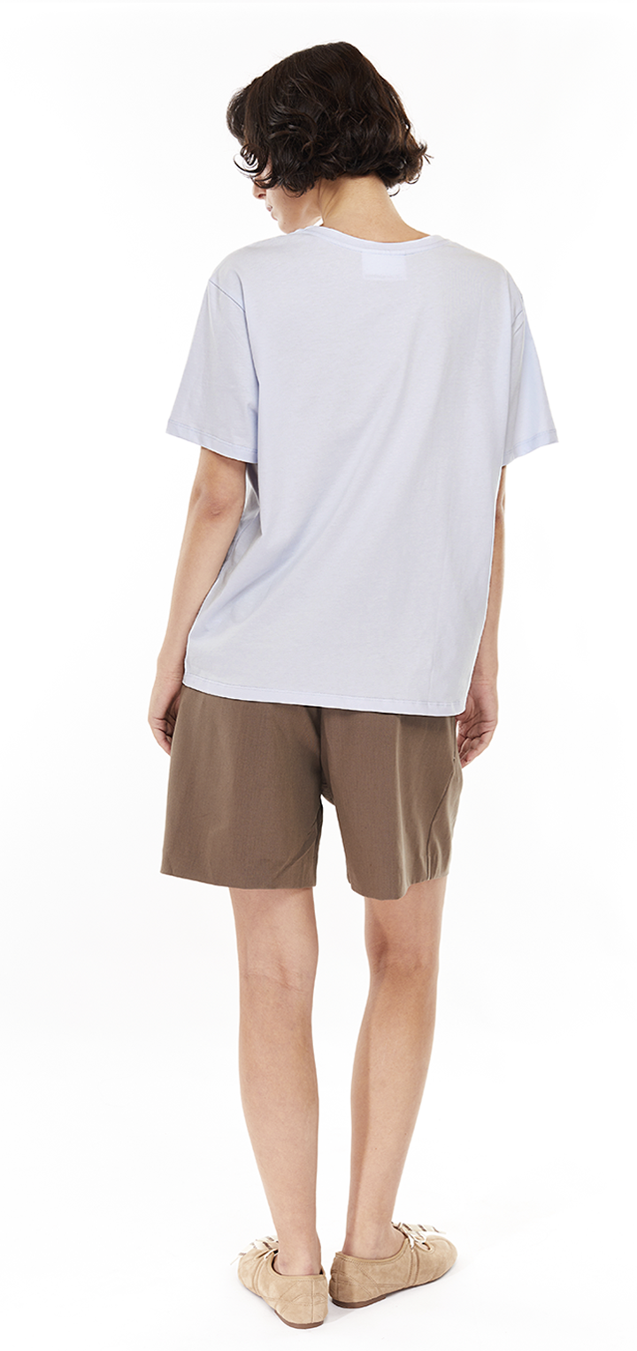 Hedi wide tailored Bermuda- Brown