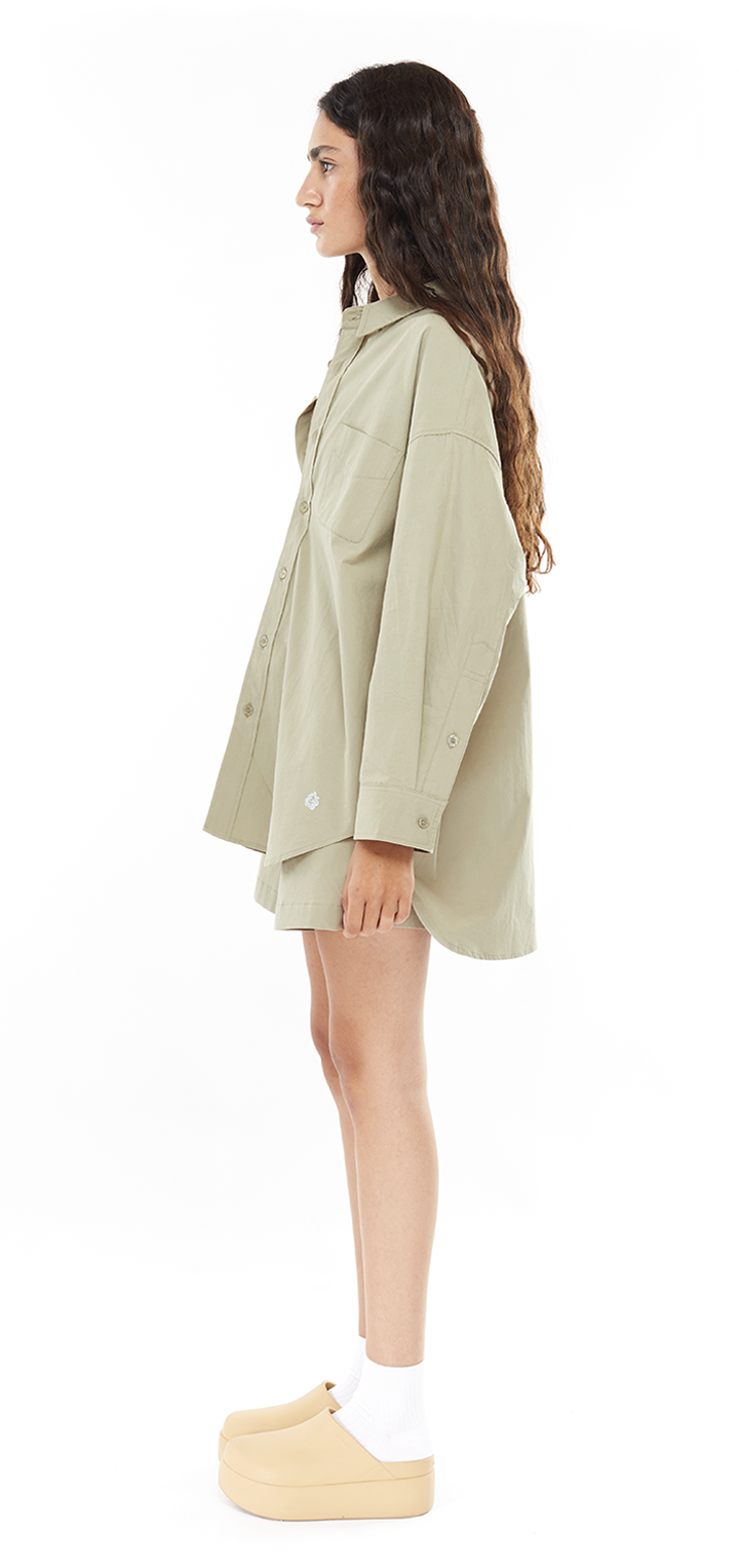 oversize button shirt - Green