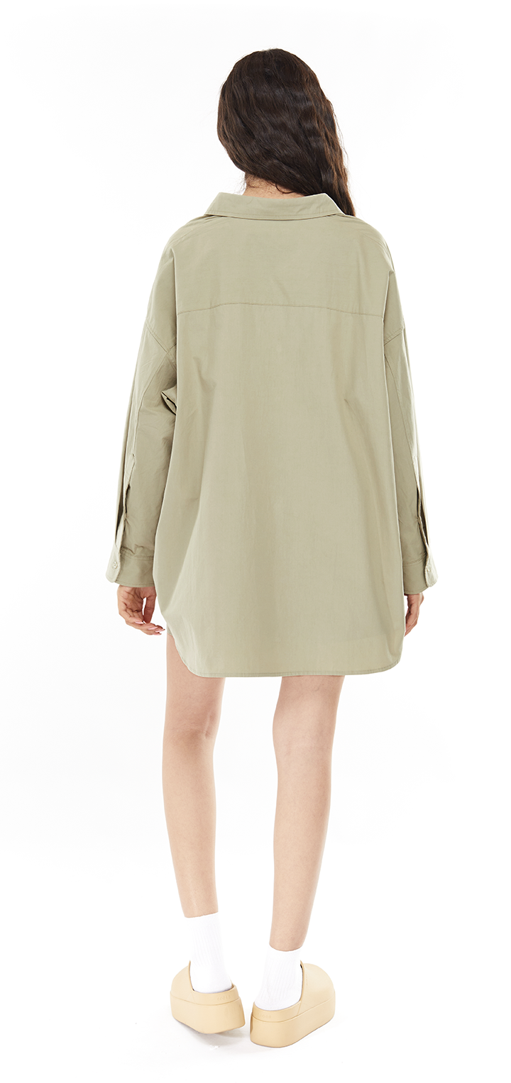 oversize button shirt - Green