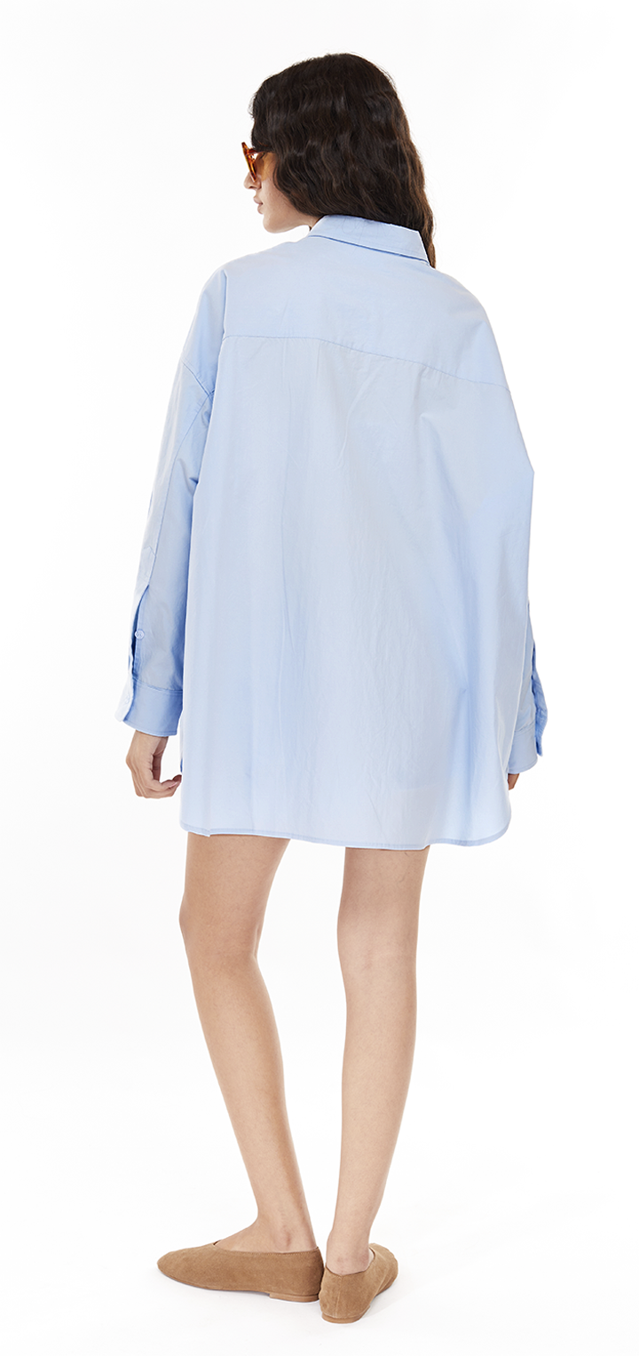 oversize button shirt - Light blue