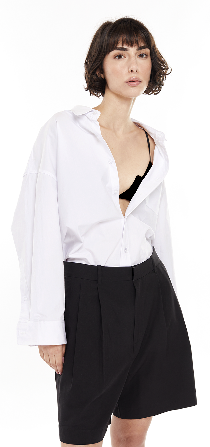 oversize button shirt - white