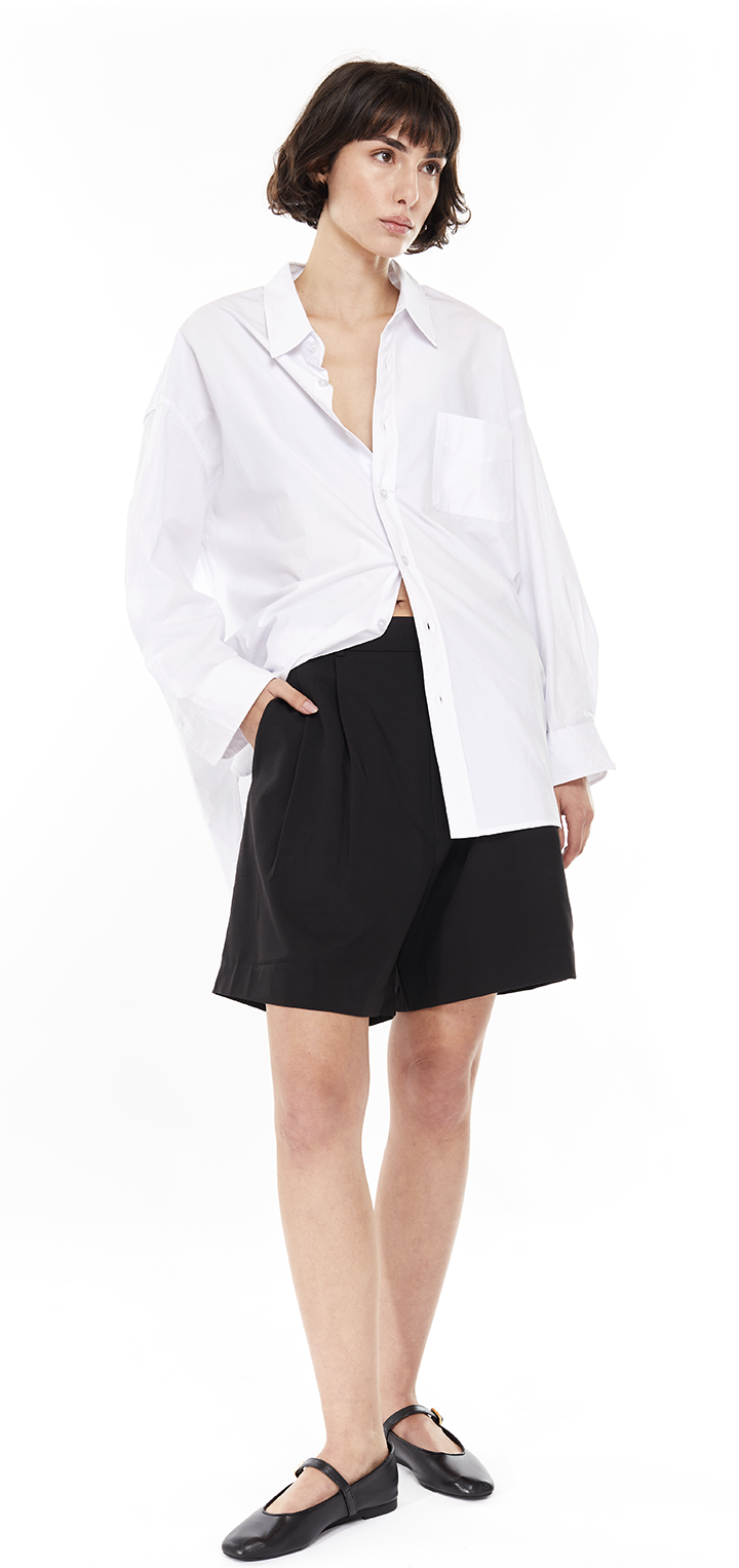 oversize button shirt - white