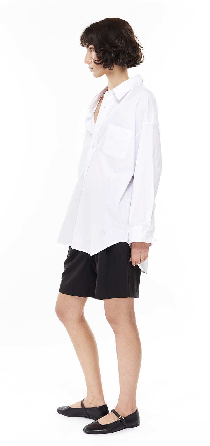 oversize button shirt - white