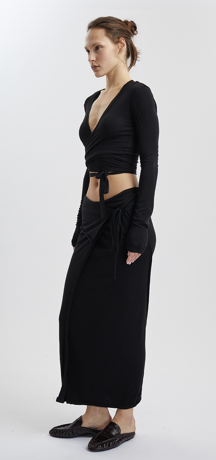 Papper wrap skirt - Black