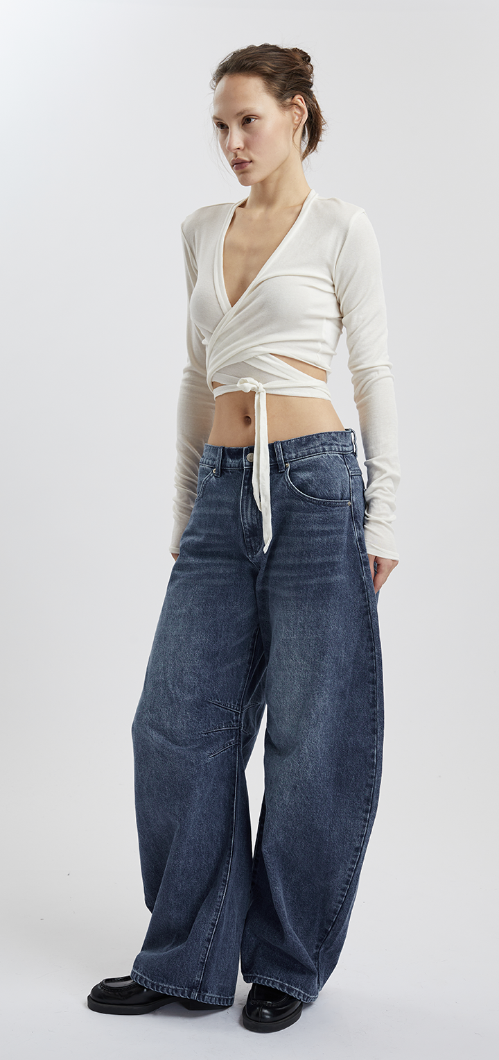 Papper wrap top - White