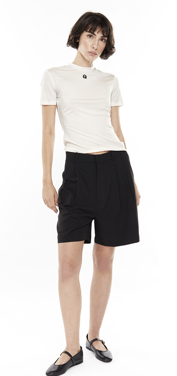 Tight seamed t shirt - White