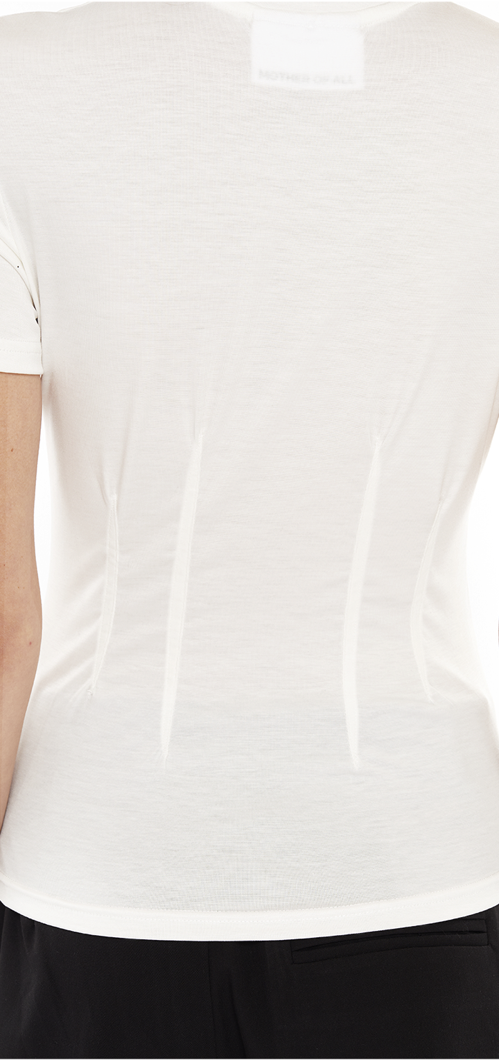 Tight seamed t shirt - White