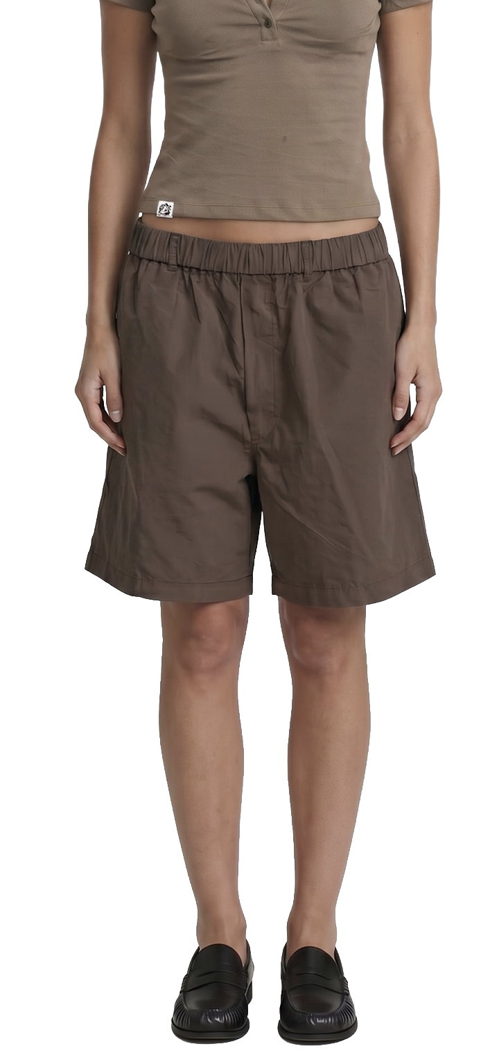 Elastic waist Bermuda- Brown