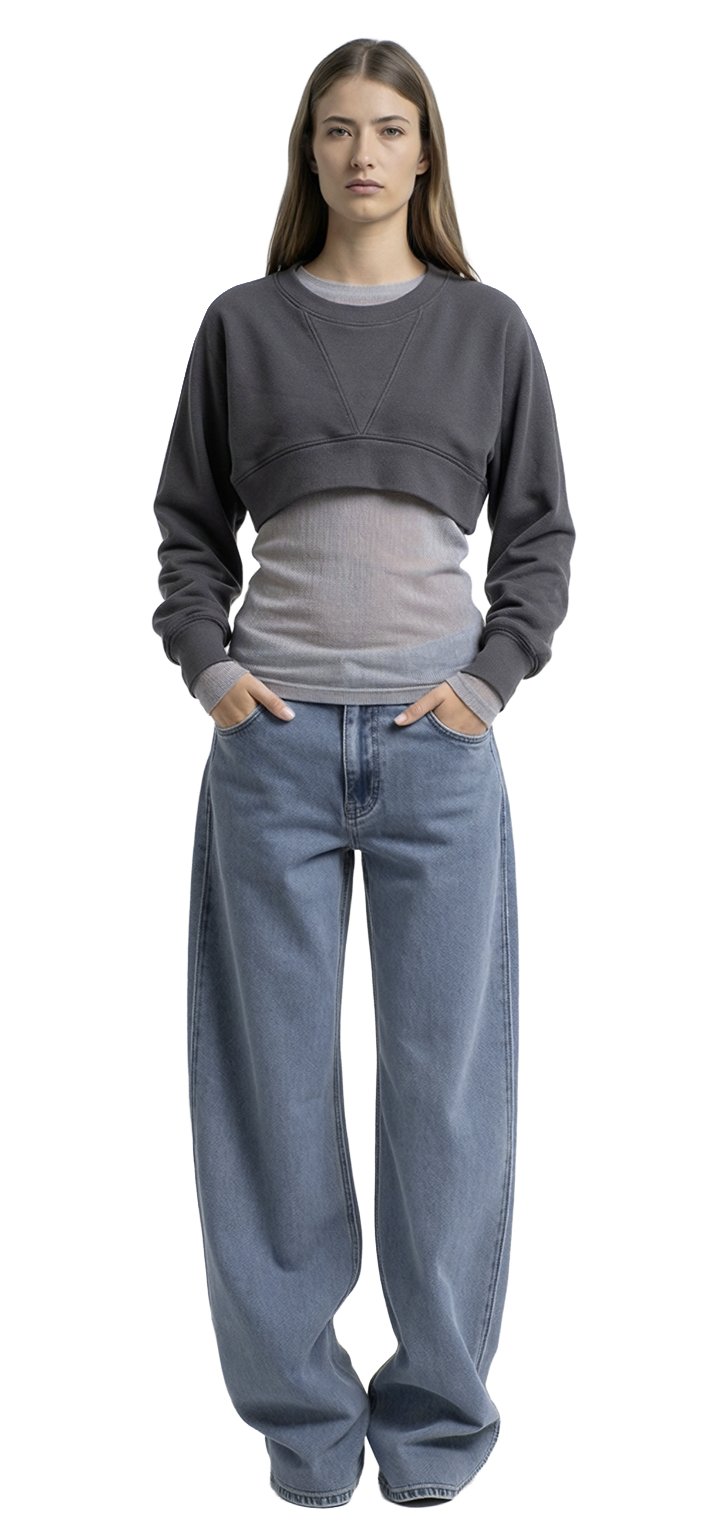 Crop sweatshirt - Dark gray