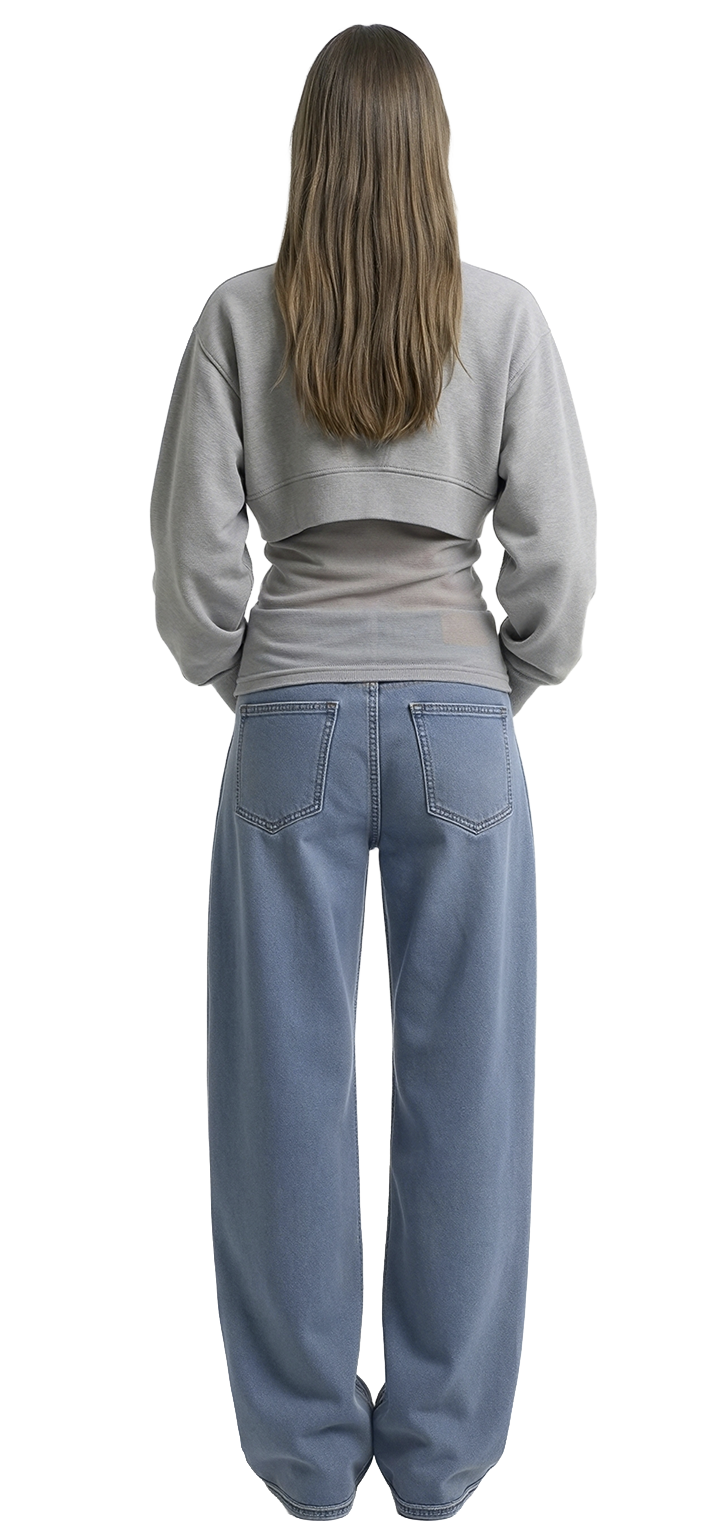 Crop sweatshirt - Light gray