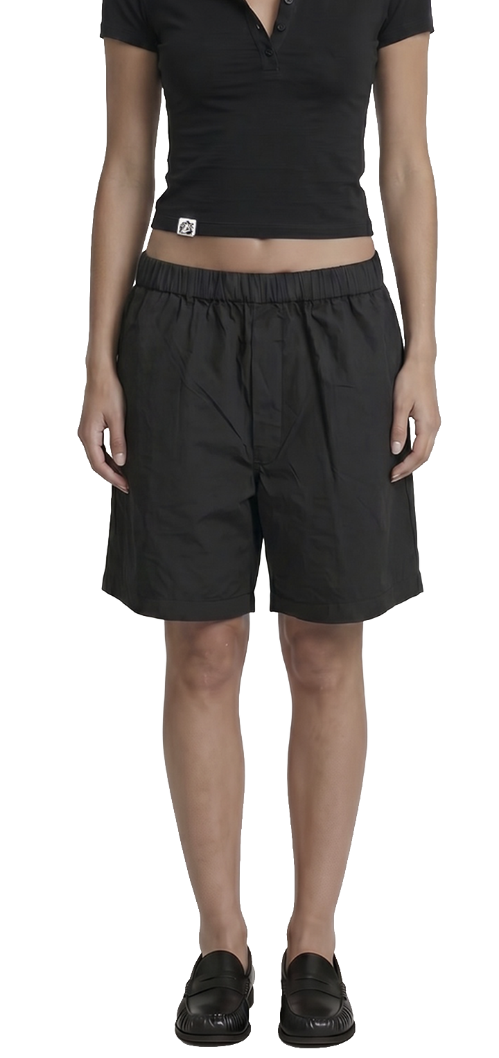 Elastic waist Bermuda- Black