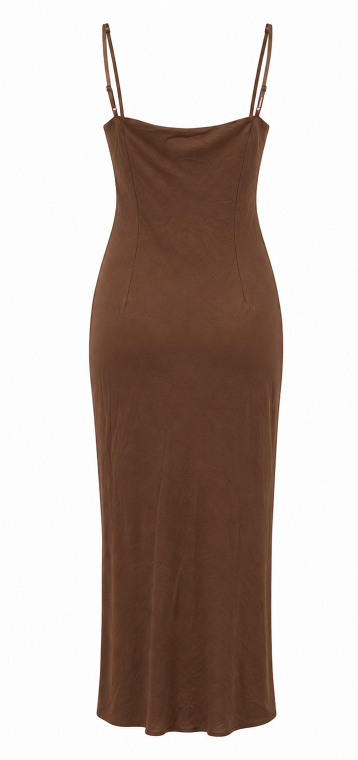 Mabel Linen Dress - Brown