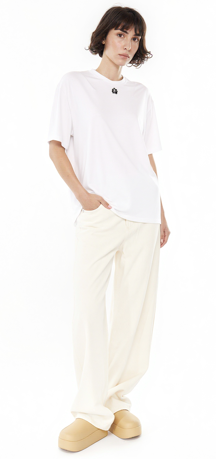 Oversize crew neck t shirt - White