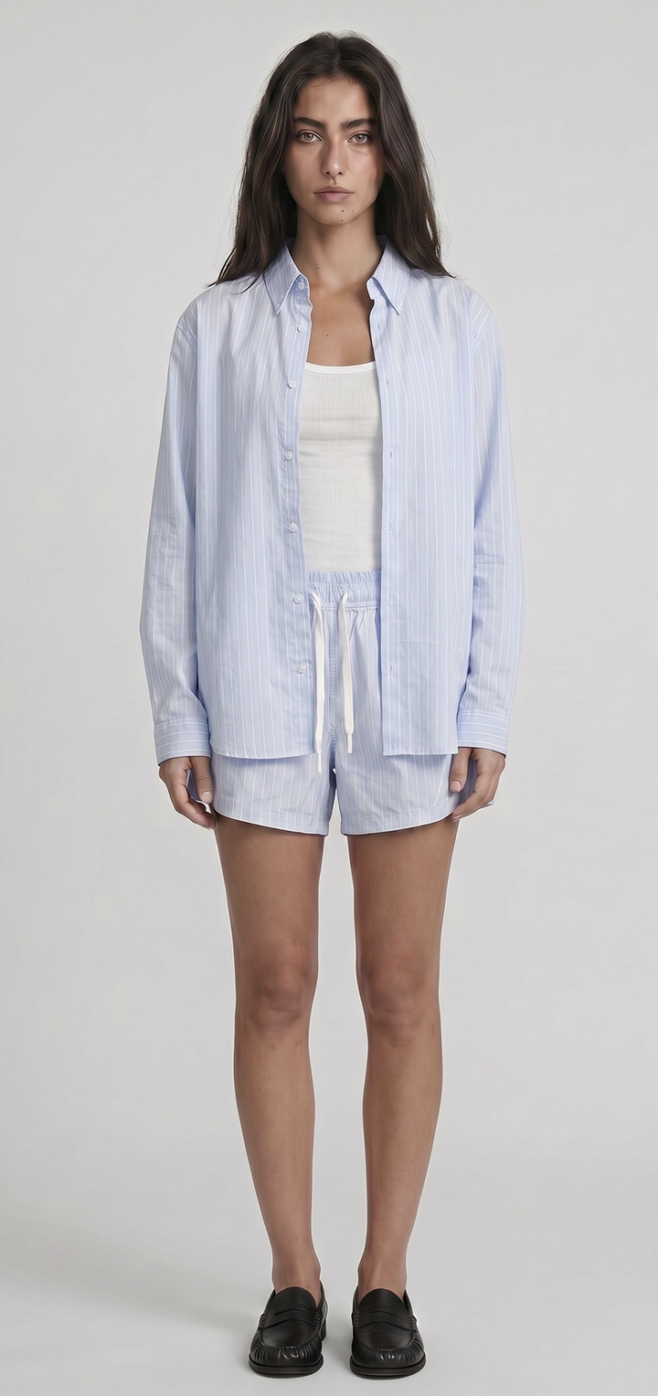 Cotton button shirt - Light blue