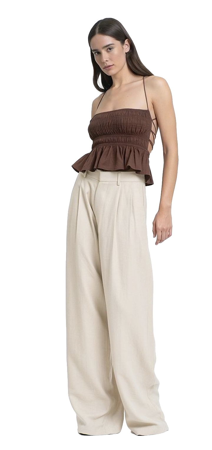 Hedi mid waist tailored pants - Beige