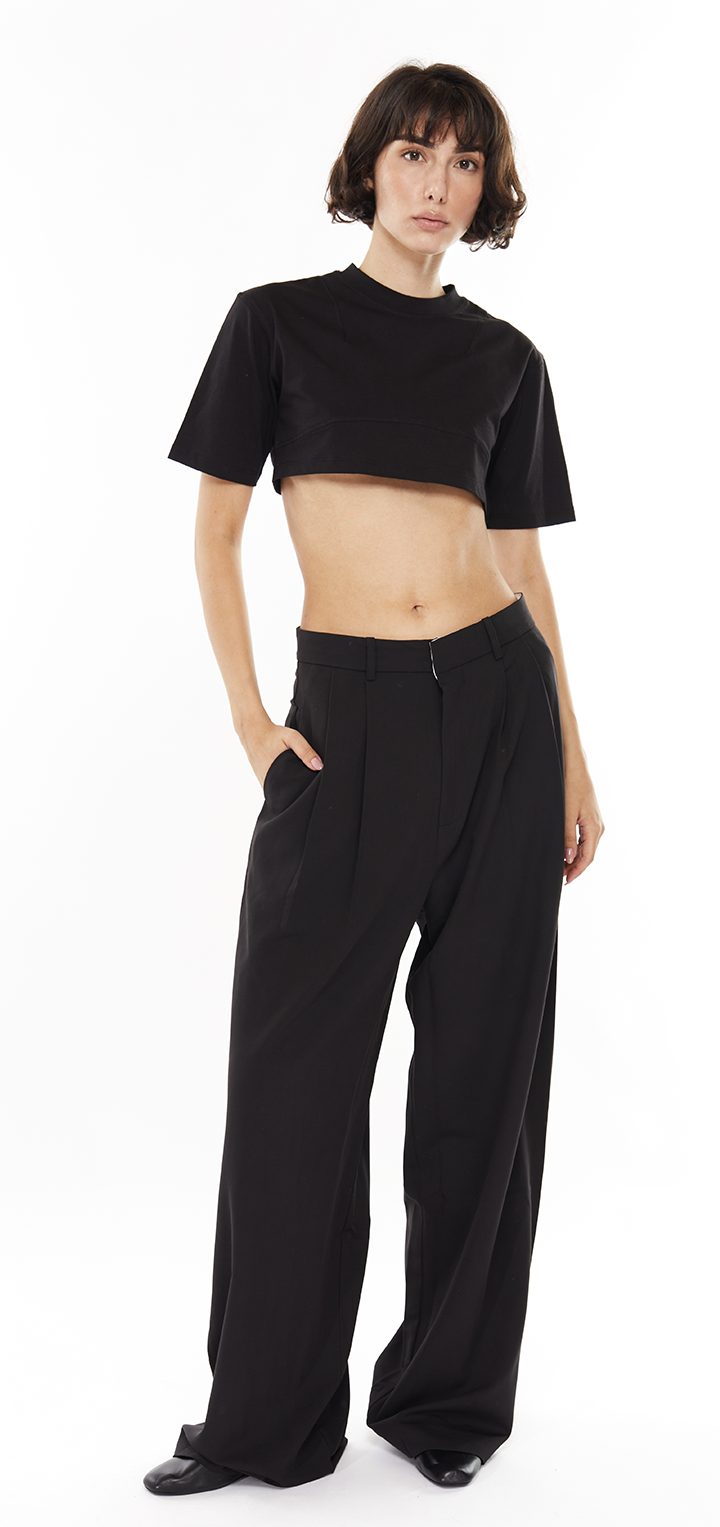 Cotton crop t shirt - Black