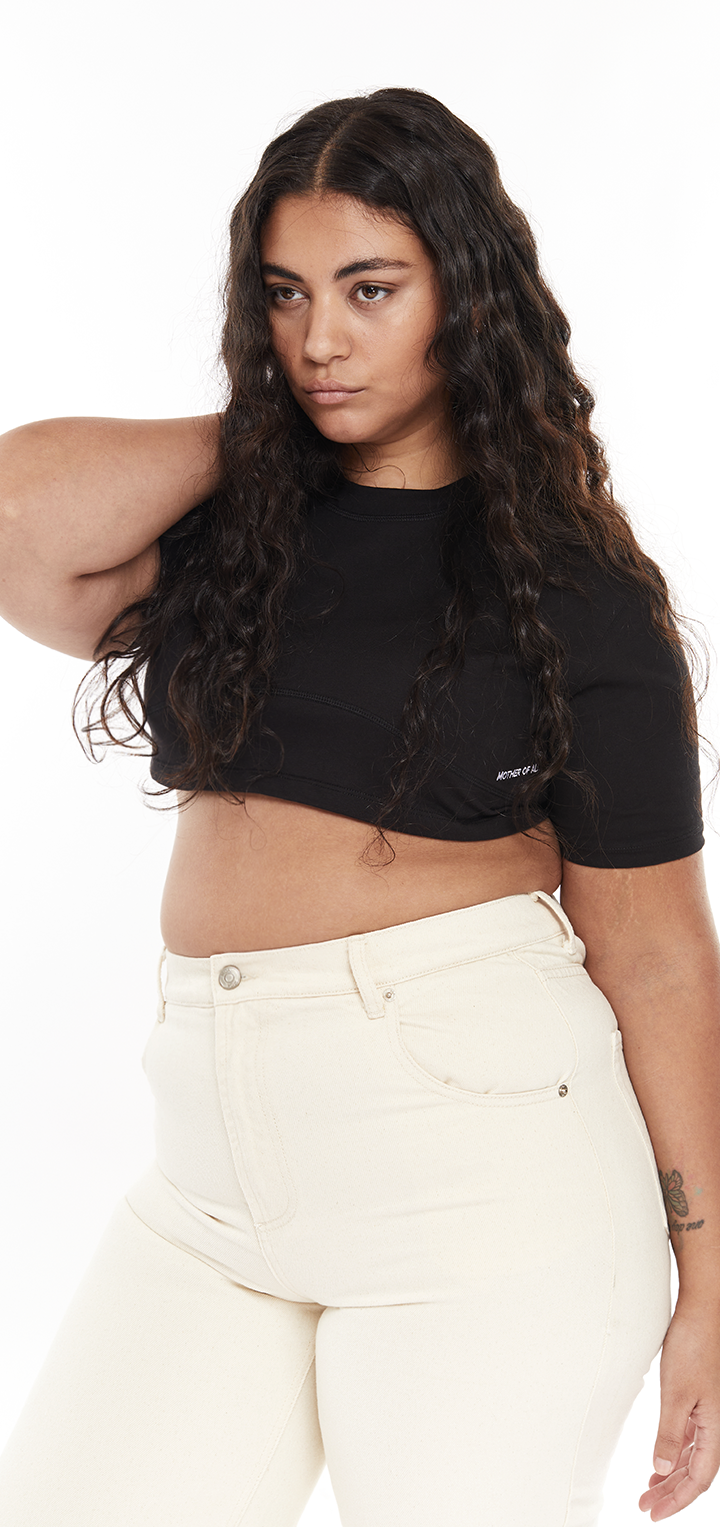 Cotton crop t shirt - Black