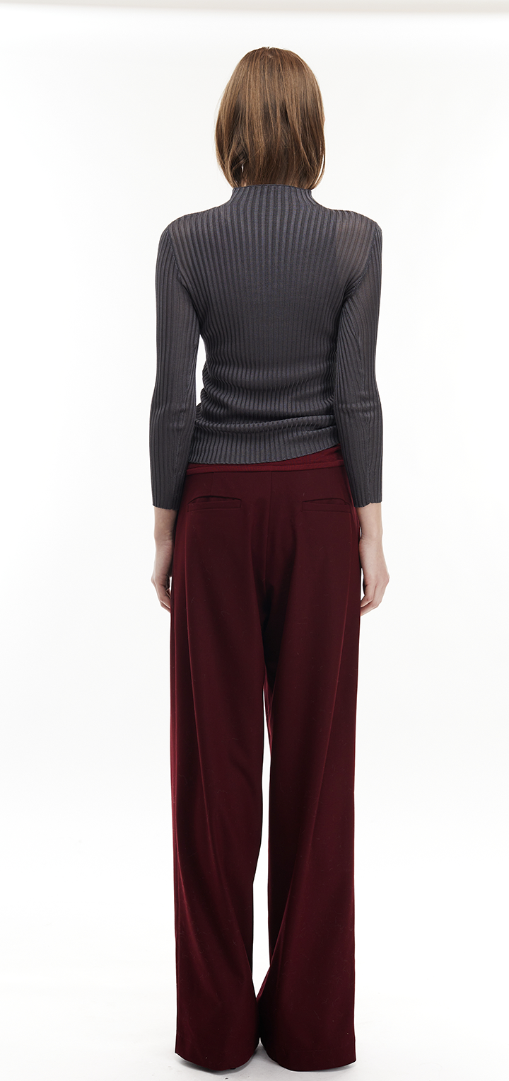 Elena turtleneck knit top- Grey
