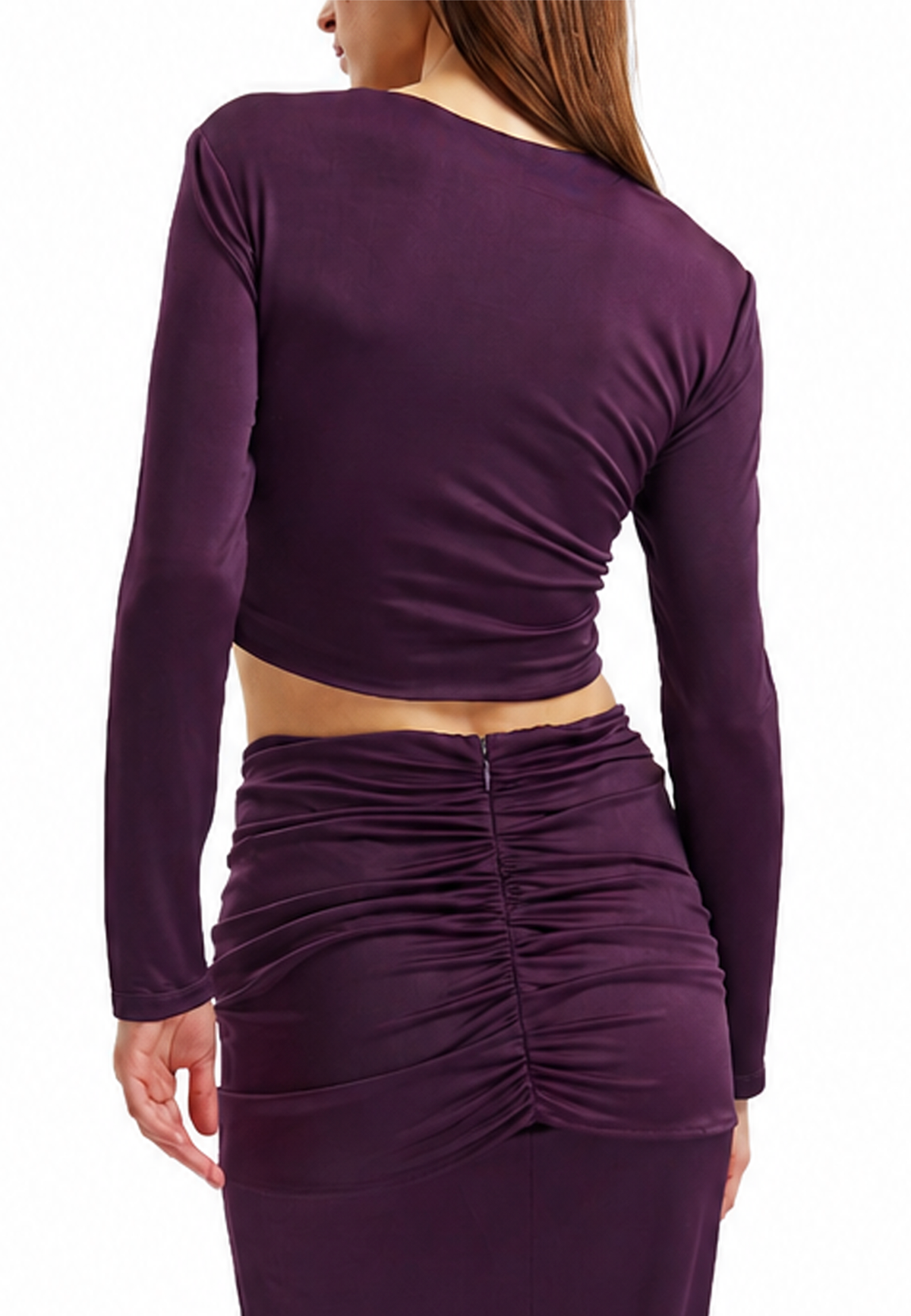 Justine long sleeved crop top- Purple