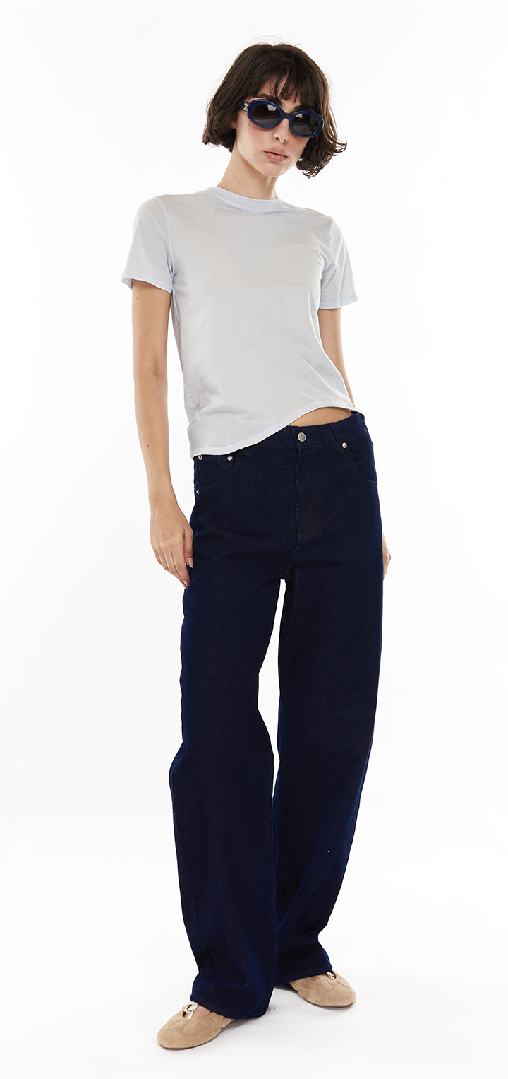 Light cotton t shirt - Light blue