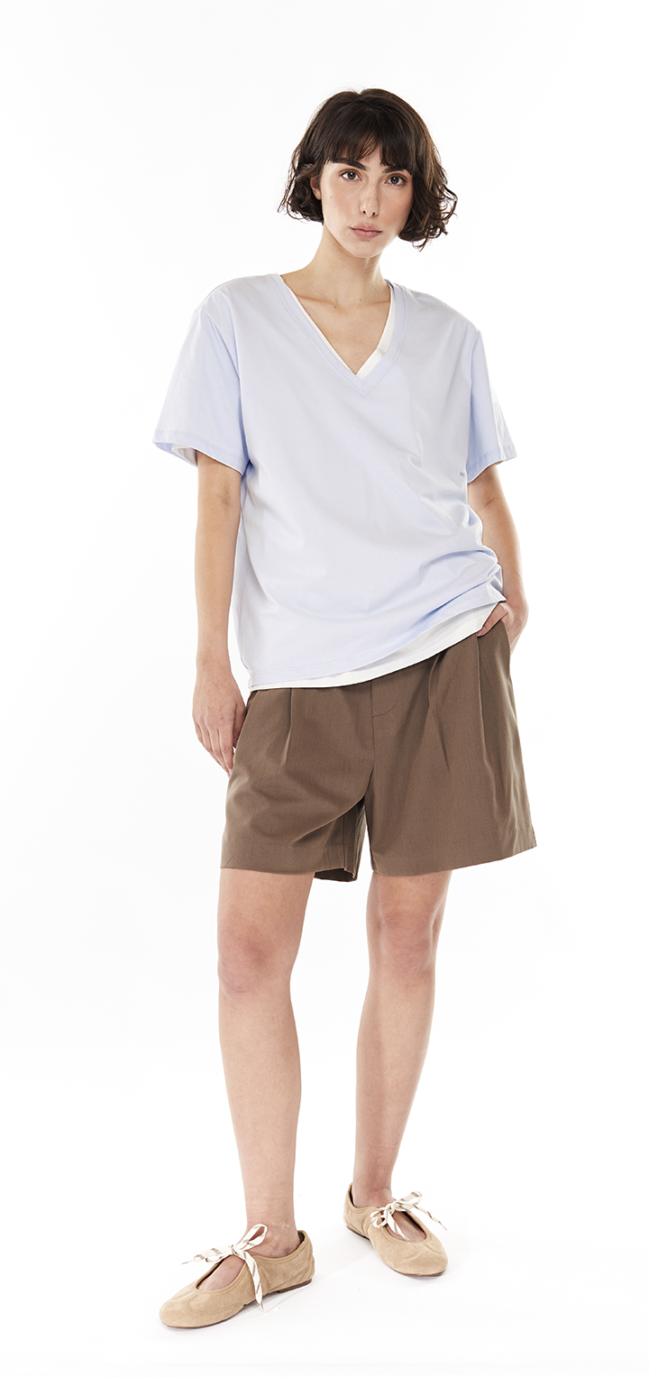 Oversize v neck t shirt - Light blue