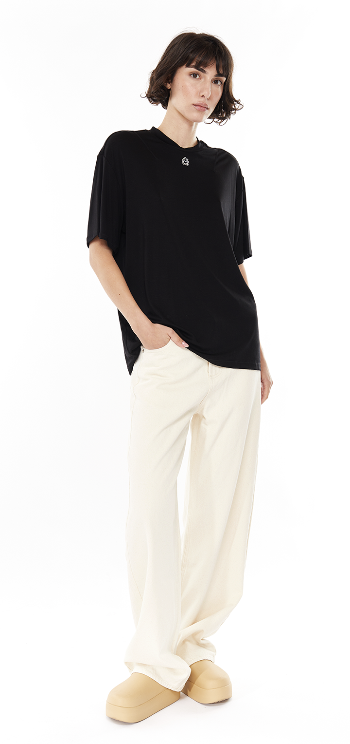 Oversize crew neck t shirt - Black