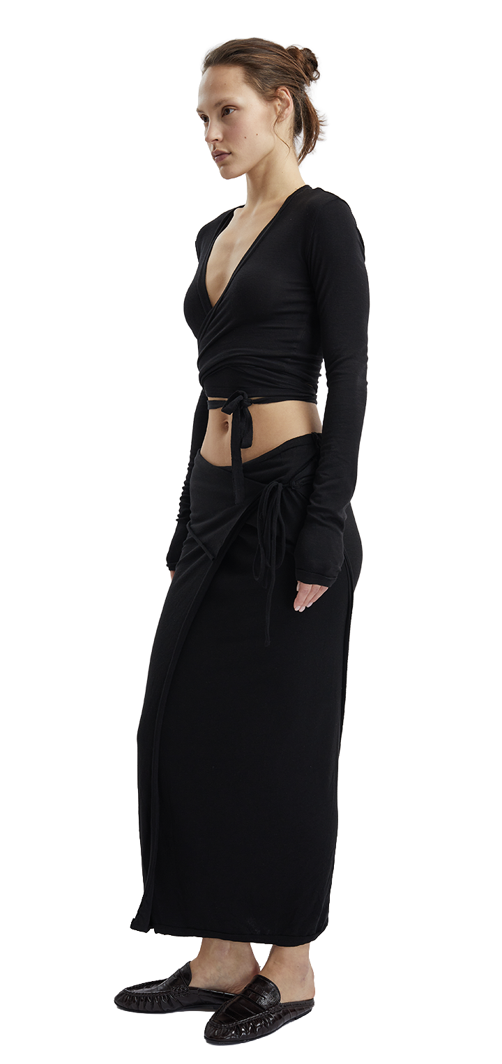 Papper wrap skirt - Black