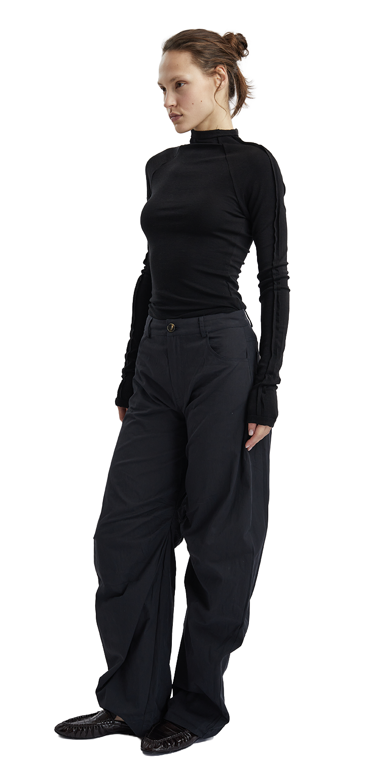 Papper Turtleneck long sleeves shirt - Black