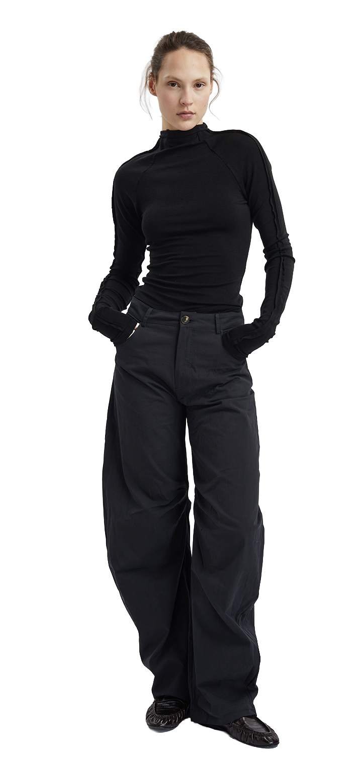 Papper Turtleneck long sleeves shirt - Black