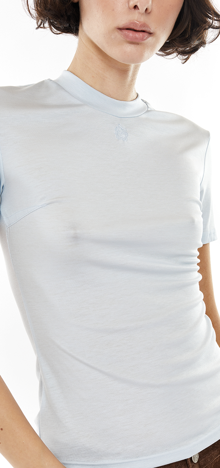 Tight seamed t shirt - Light blue