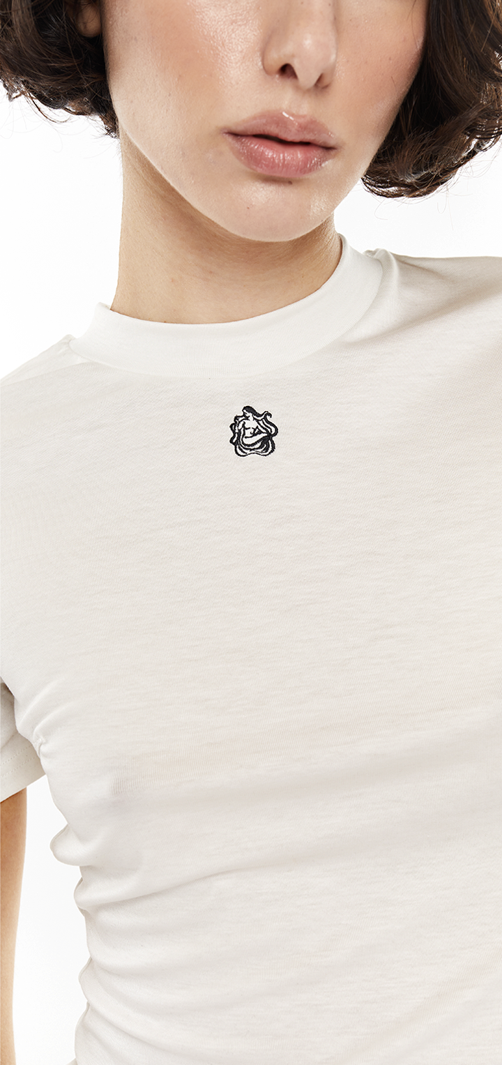 Tight seamed t shirt - White