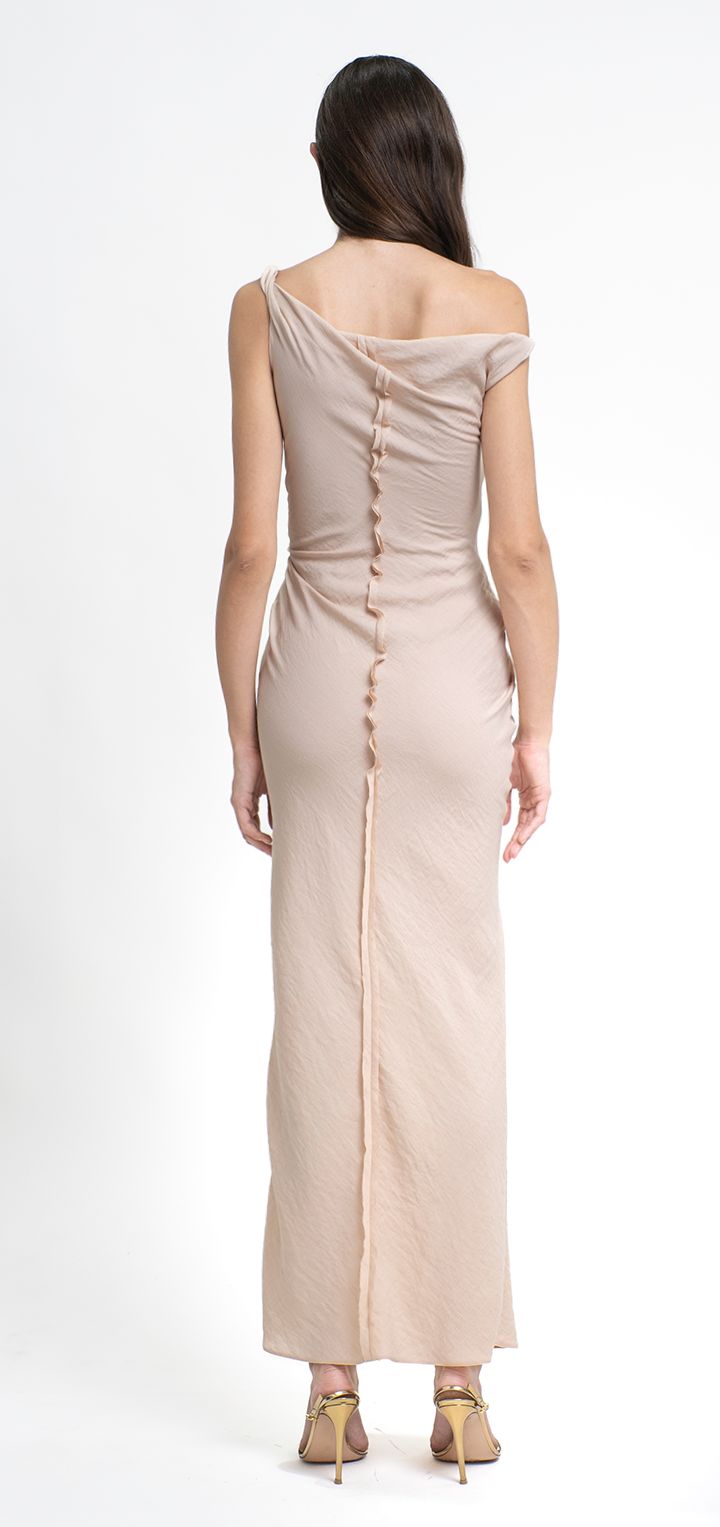 Ethel ripple maxi dress- Powder