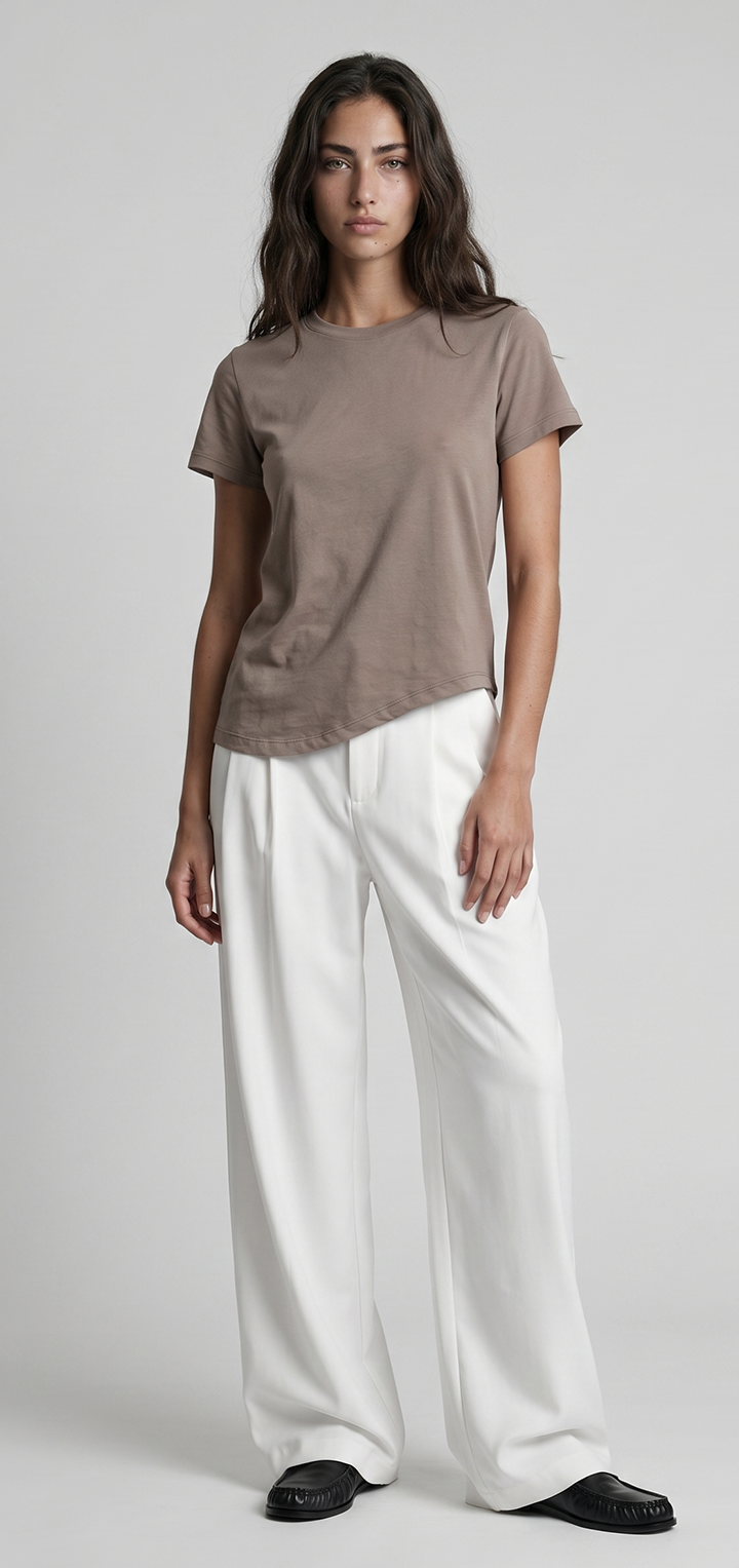 Light cotton t shirt - Brown