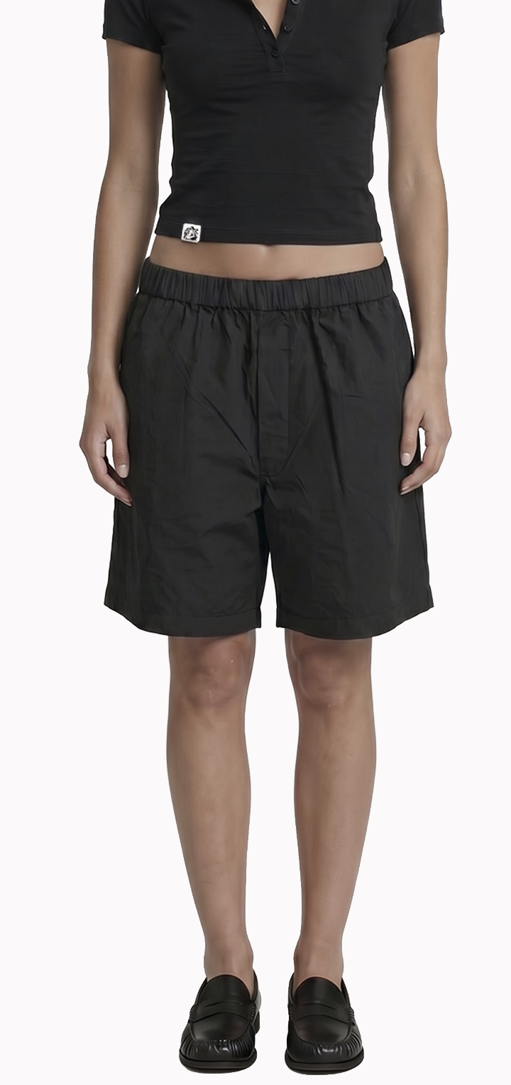 Elastic waist Bermuda- Black