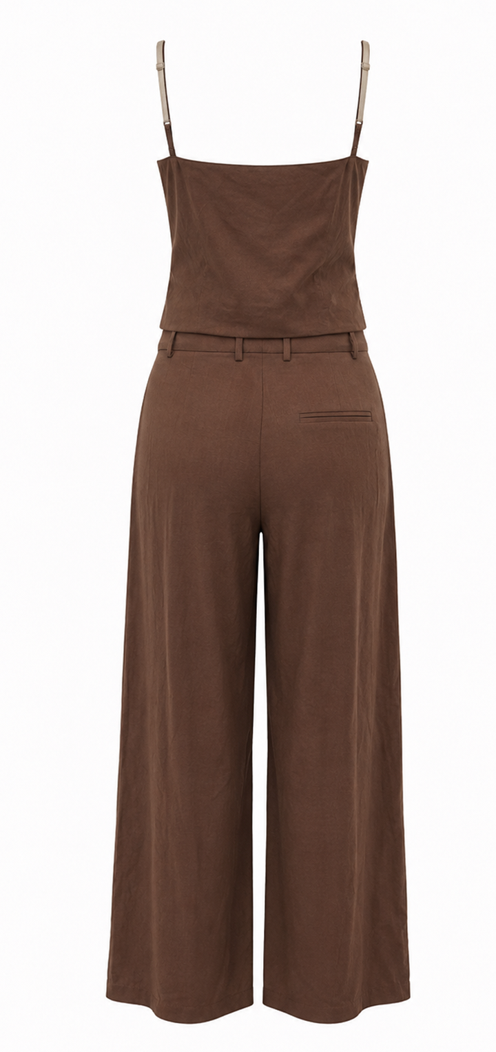 Mabel Linen Top - Brown