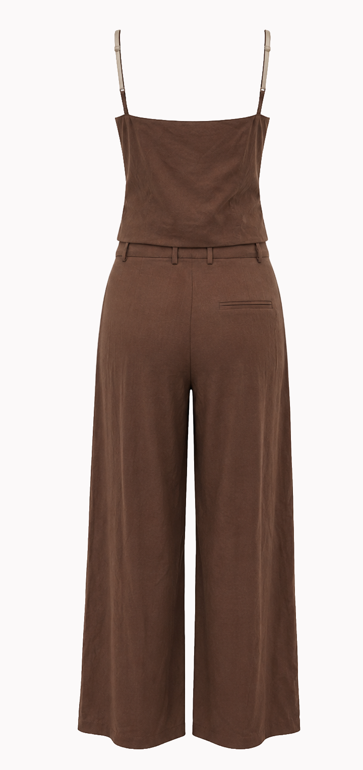 Mabel Linen Top - Brown