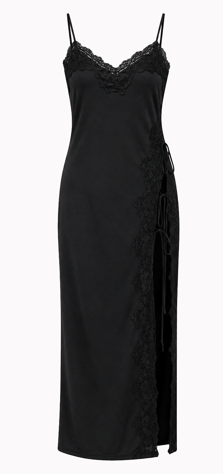 Mabel Linen Dress - Black