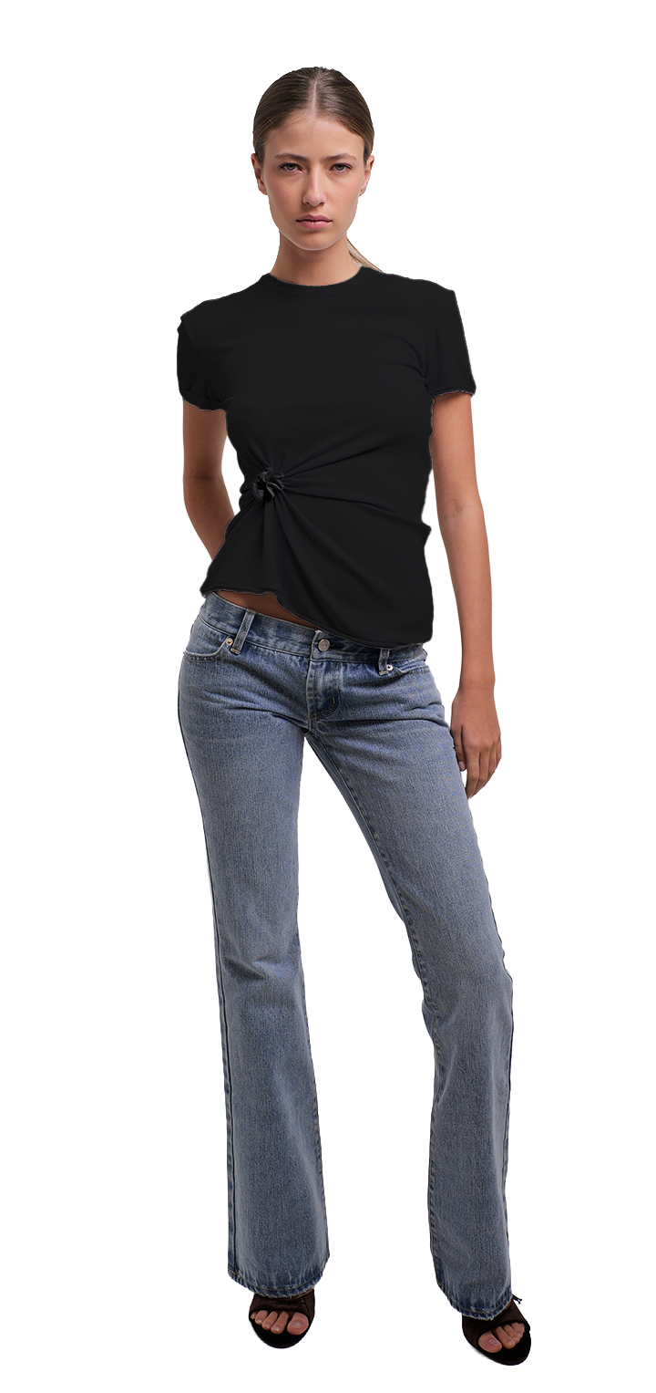 Papper ripple T shirt- Black
