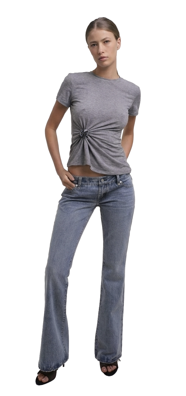 Papper ripple T shirt- Grey