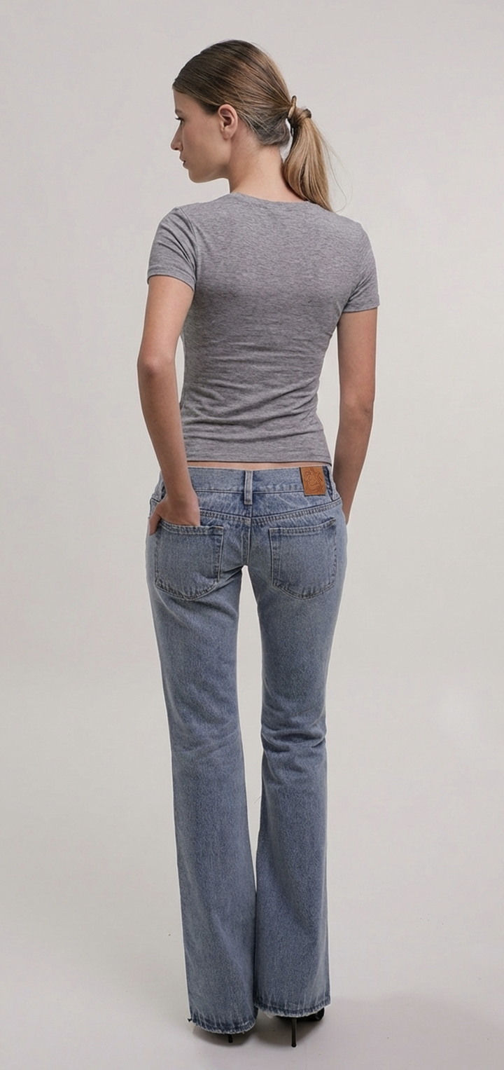 Papper ripple T shirt- Grey