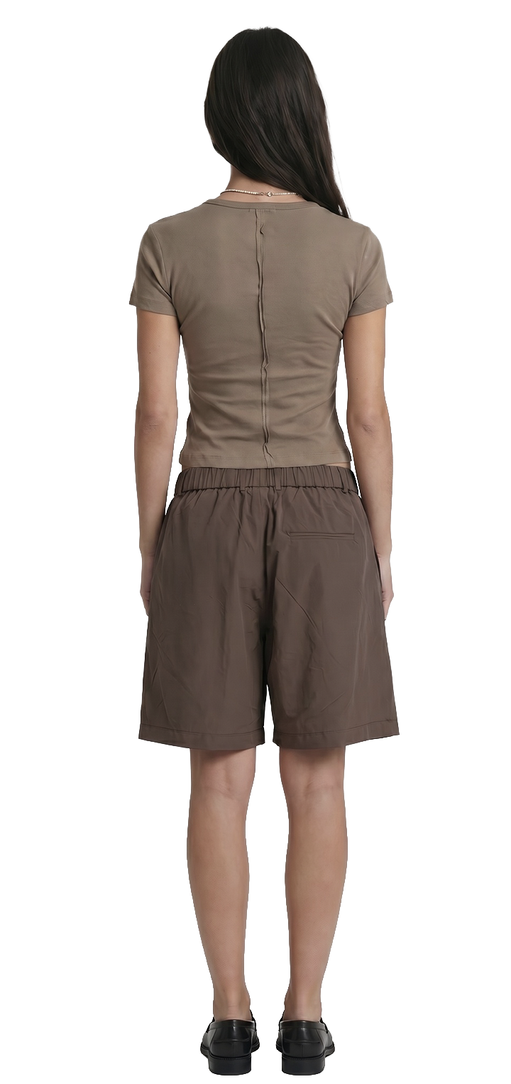 Polo Button light T shirt- Brown