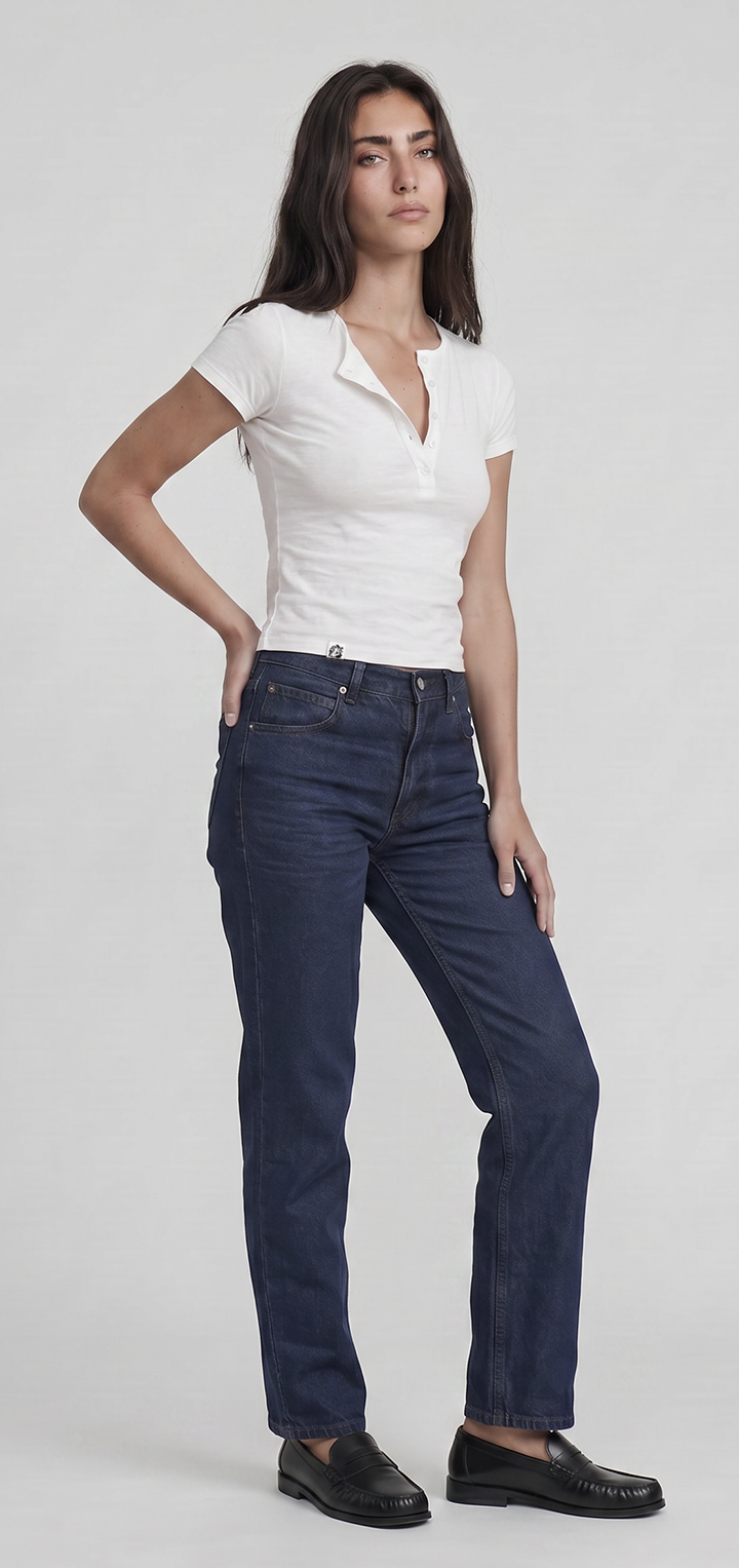 Polo Button light T shirt- White