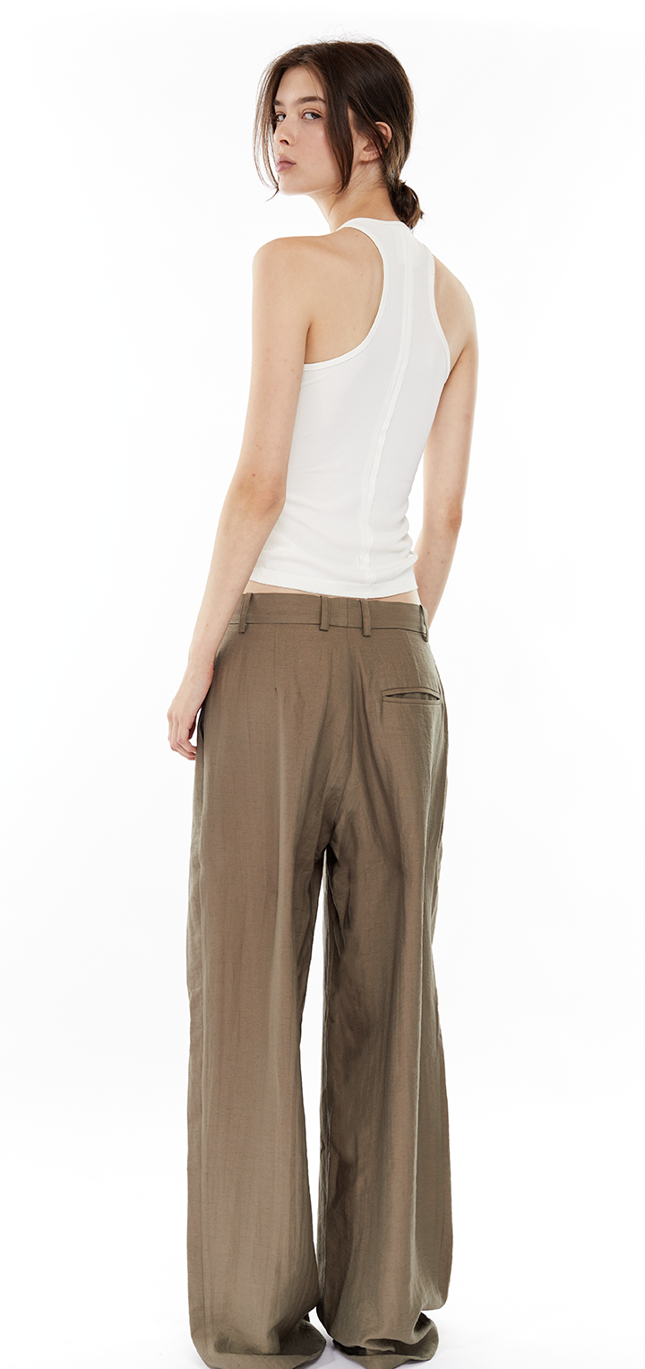 Ribbed sunrose tank top - White