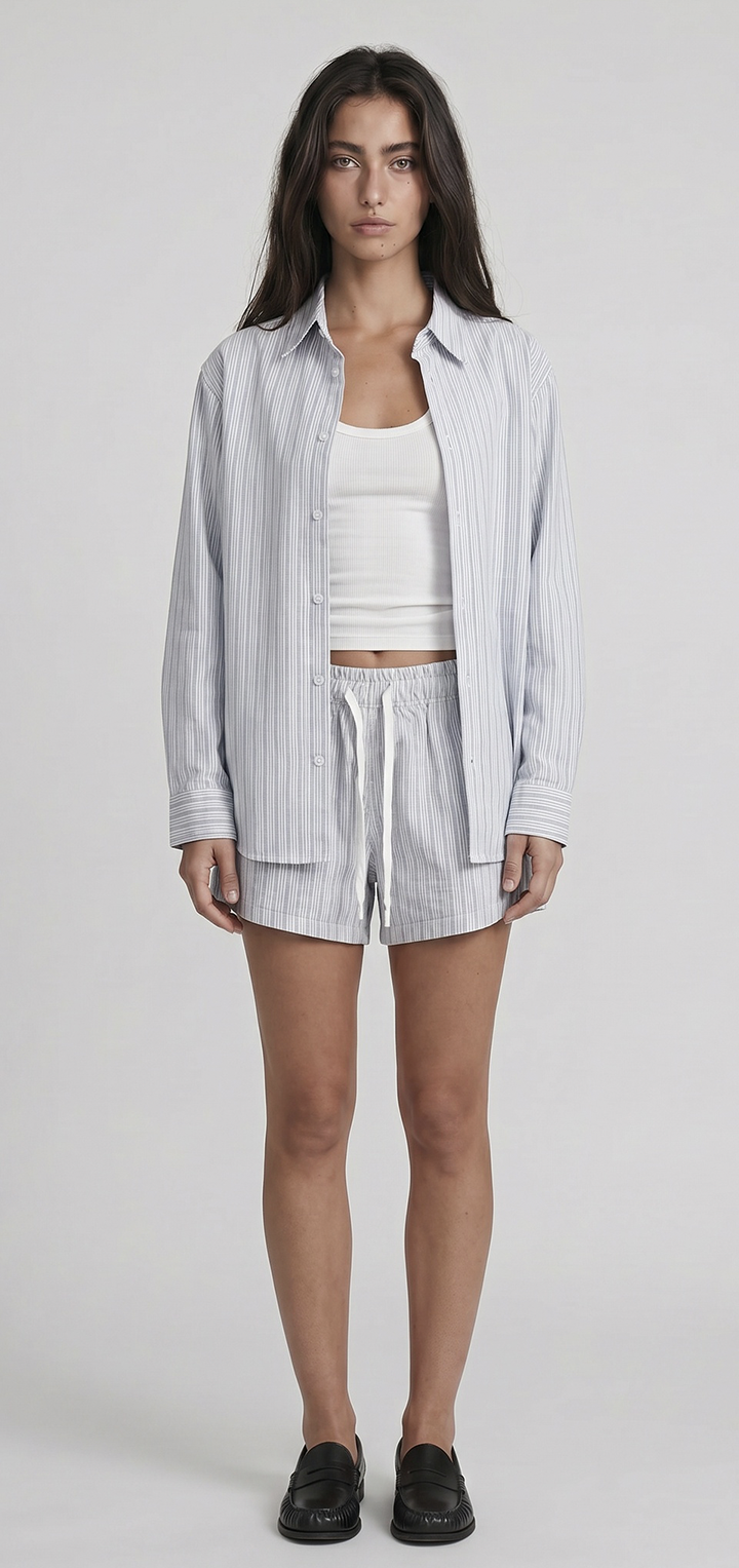 Cotton button shirt - Dark blue